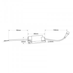 LED Einbaustrahler eckig 8W - Osram LED - UGR18 - 48 x 48 mm Einbauöffnung - platzsparend, abmessungen