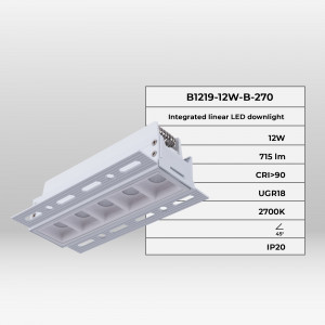 LED eckiger Einbaustrahler Gipskartonplatte - 12W - UGR18 - CRI90 - Weiß - eigenschaften led strahler