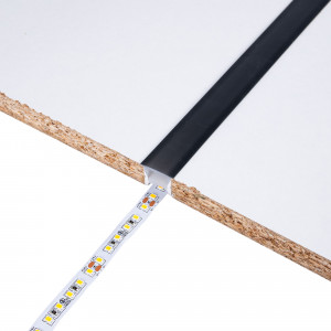 Abdeckung für LED Streifen flexibel, Neon, schwarz  16x16mm - 5 Meter - led streifen hülle silikon