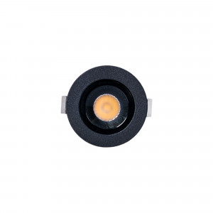 2W LED Einbaustrahler - Osram LED - UGR18 - Einbau Ø 25mm - rund, schwarz - led einbauleuchte