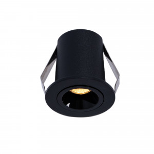 2W LED Einbaustrahler - Osram LED - UGR18 - Einbau Ø 25mm - rund, schwarz - led einbauspot innen