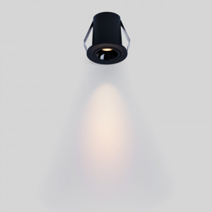 2W LED Einbaustrahler - Osram LED - UGR18 - Einbau Ø 25mm - rund, schwarz - gebündeltes licht