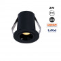 2W LED Einbaustrahler - Osram LED - UGR18 - Einbau Ø 25mm - rund, schwarz - hochwertige leds
