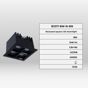 LED Einbaustrahler 8W - UGR18 - CRI90 - OSRAM LED - eigenschaften