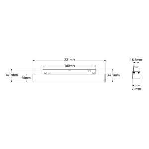 CCT Leuchte für magnetisches Schienensystem - 10W - UGR18 - Mi Light - Weiß - Abmessungen