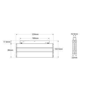 Magnetische Lampe Schienensystem, schwenkbar RGB + CCT 6W MiLight UGR18 abmessungen