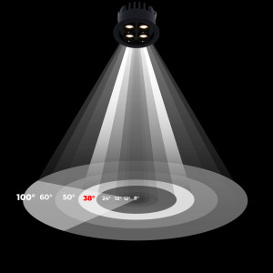 LED Einbauspot 8W, rund - Osram LED - UGR18 - Öffnung Ø 58mm - Schwarz - led gebündelte beleuchtung