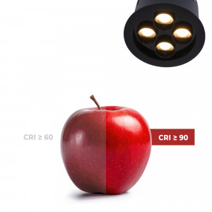 LED Einbauspot 8W, rund - Osram LED - UGR18 - Öffnung Ø 58mm - Schwarz - led deckenspot farbtreue