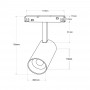 CCT LED Strahler für Magnet Schienensystem 48V - 12W - MiLight - Abmessungen