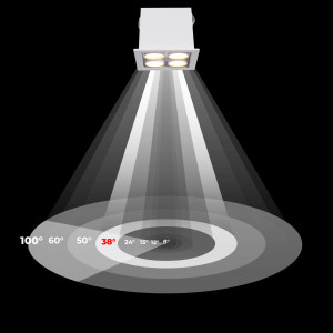 LED Einbaustrahler eckig 8W - Osram LED - UGR18 - 48x48mm Einbauöffnung - 38 lichtaustritt