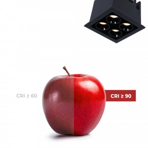 LED Einbaustrahler eckig 8W - Osram LED - UGR18 - 48 x 48 mm Einbauöffnung - cri90 farbtreue