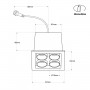 LED Einbaustrahler eckig 8W - Osram LED - UGR18 - 48 x 48 mm Einbauöffnung - led deckenspot abmessungen