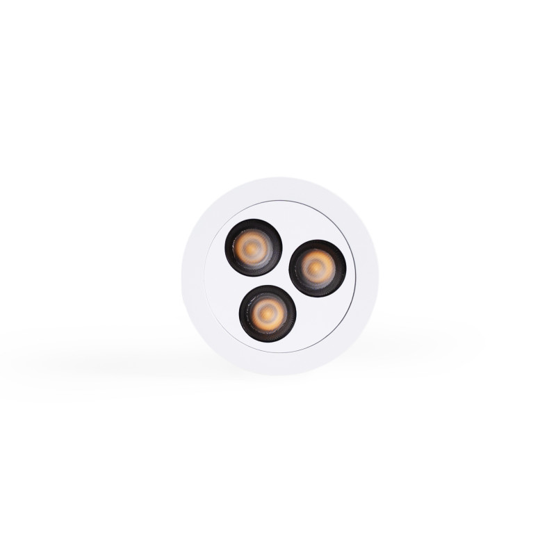 6W LED Einbaustrahler rund - UGR18 - Ø 55mm Einbauöffnung - 3 led spots