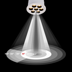 12W LED Einbaustrahler rund - UGR18 - Ø 70mm Einbauöffnung - 38° lichtaustritt