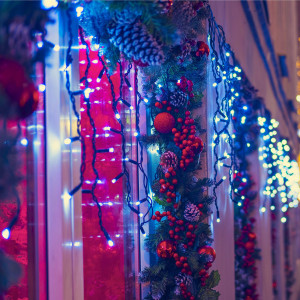 LED Vorhang 1,5m x 90cm - 100 Lichter Kaltweiß - led winterlicht