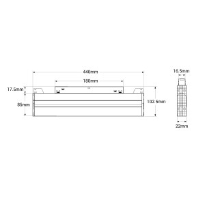 Magnetische Lampe Schienensystem, schwenkbar RGB + CCT 12W MiLight UGR18 abmessungen