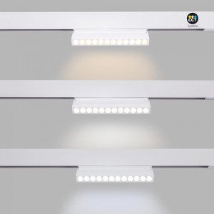 Magnetische Lampe Schienensystem, schwenkbar RGB + CCT 6W MiLight UGR18 farbtemperatur ändern