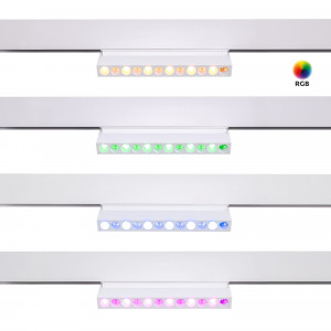 Magnetische Lampe Schienensystem, schwenkbar RGB + CCT 6W MiLight UGR18 led farbe ändern, alle rgb farben