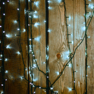 LED Vorhang 1,5m x 90cm - 100 Lichter Kaltweiß - led frostig, winterliches ambiente