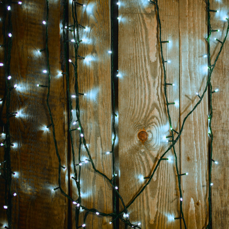 LED Vorhang 1,5m x 90cm - 100 Lichter Kaltweiß - led frostig, winterliches ambiente