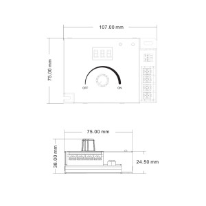 LED Dimmer PWM 12-48V DC 20A 2.4GHz Skydance drehdimmer abmessungen