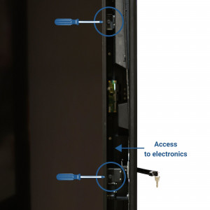 Outdoor Digital Signage Infostele LCD 55" doppelseitig Android sicherheit rückseite