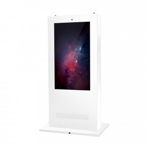 Digital Signage Outdoor Werbung Touch-Infostele 55" Android Weiß outdoor kundenstopper