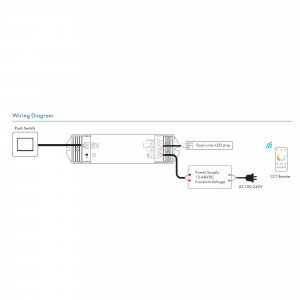 CCT Controller 12-48V DC, 16A (8A/Kanal) 2.4G PUSH-Dim Skydance led steuerung, steuergerät