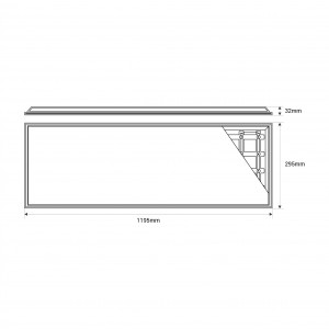 LED Backlit Panel Einbau 120x30cm 36W UGR22 Philips Treiber IP40 abmessungen