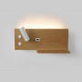 LED Wandleuchte TURIN mit USB, Doppelfunktion, Holz schwenkbare leseleuchte