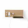 LED Wandleuchte TURIN mit USB, Doppelfunktion, Holz wandleseleuchte