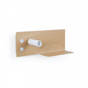 LED Wandleuchte TURIN mit USB, Doppelfunktion, Holz usb ladestation