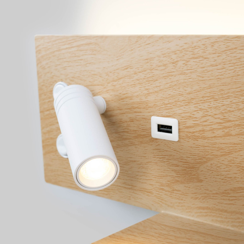 LED Wandleuchte TURIN mit USB, Doppelfunktion, Holz wandleuchte mit schalter LED Wandleuchte TURIN mit USB, Doppelfunktion, Holz wandleuchte mit schalter