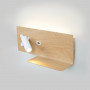 LED Wandleuchte TURIN mit USB, Doppelfunktion, Holz bettleuchte schwenkbar