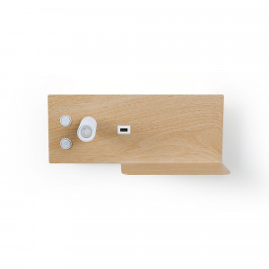 2er Pack Wandleuchte TURIN USB Ablage 3W,7W Holzoptik lesespot, schwenkbar