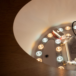 CCT LED Deckenleuchte 24W Holzoptik ø50cm led neutrales licht, leds