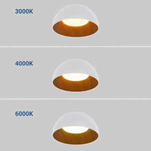 CCT LED Deckenleuchte 12W Holzoptik ø35cm cct schalter farbtemperatur ändern