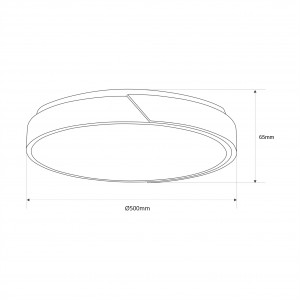 CCT LED-Deckenleuchte, Holz Polycarbonat, 36W ø50cm IP22 abmessungen