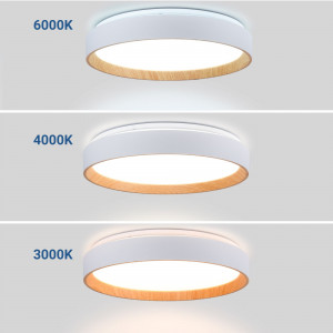 CCT LED Deckenleuchte in Holzoptik 24W Ø40cm cct farbtemperatur wählen