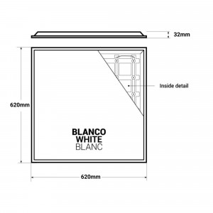 LED Backlight Panel Einbau 62x62cm 4800lm Osram 40W UGR18 abmessungen