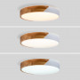 CCT LED-Deckenleuchte, Holz Polycarbonat, 24W ø40cm IP22 farbtemperatur ändern