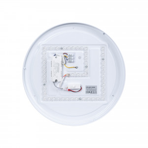 CCT LED-Deckenleuchte, Holz Polycarbonat, 36W ø50cm IP22 led cct