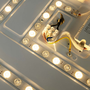 LED Deckenleuchte in Holzoptik CCT 36W ø50cm IP22 led platine smd