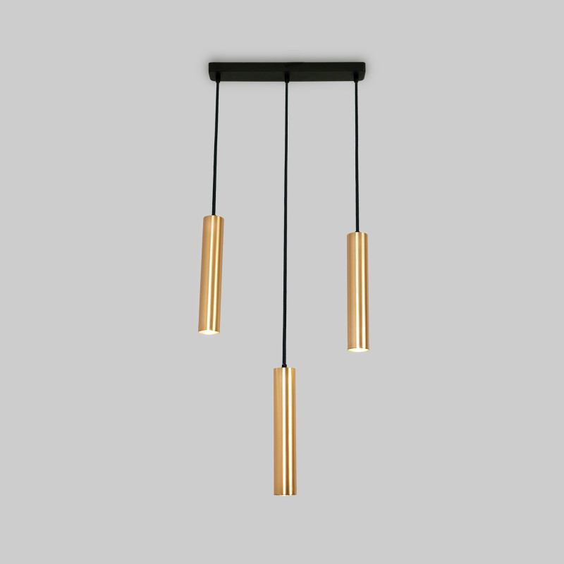 3-flammige minimalistische Pendelleuchte BILA 3, GU10 pendelleuchte gold