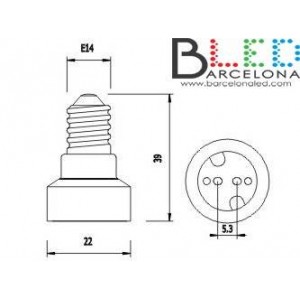 Adaptergewinde E14 auf MR16