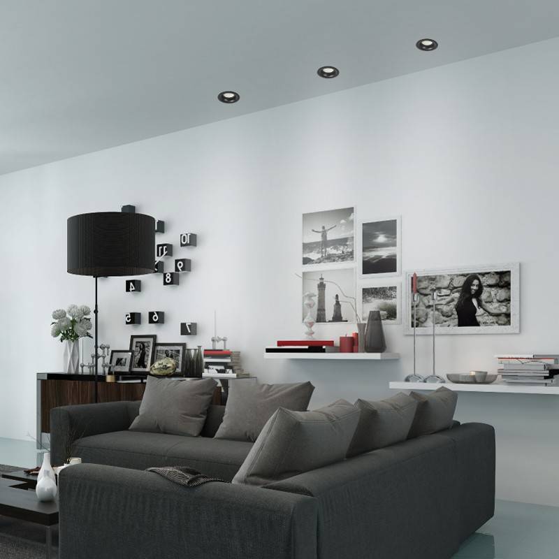 Einbaustrahler Set Ø86mm (schwarz) + GU10 5,4W + Fassung led deckenspots Einbaustrahler Set Ø86mm (schwarz) + GU10 5,4W + Fassung led deckenspots