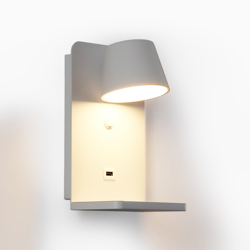 Wandleuchte mit USB-Anschluss "BASKOP W" - 6W - Kabellose Ladestation Wandleuchte mit USB-Anschluss "BASKOP W" - 6W - Kabellose Ladestation