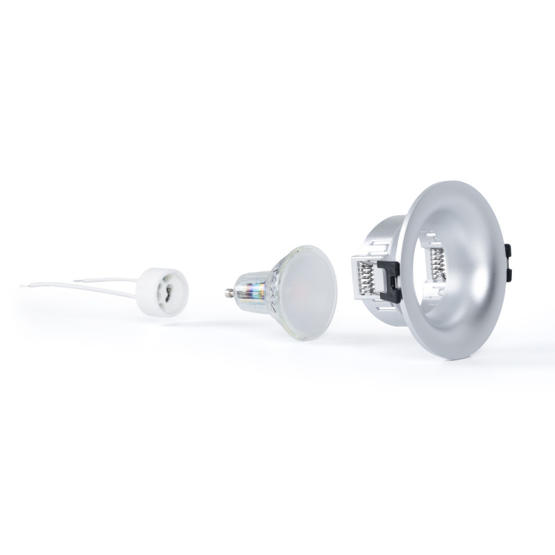 Einbaustrahler Set Ø86mm (silber) + GU10 5,4W + Fassung led einbauspots