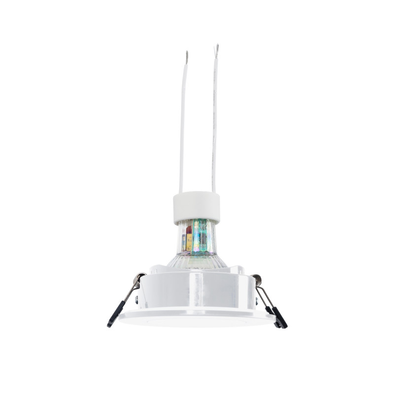 SET - Wasserdichter Einbaustrahler Ø93mm (weiß) + Glühbirne GU10 5,4W + Glühbirnenfassung | Deckenspots