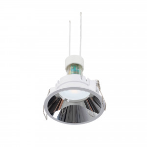 SET - Einbaustrahler Starr Ø82mm (Chrom) + Glühbirne GU10 5,4W + Glühbirnenfassung | LED spots